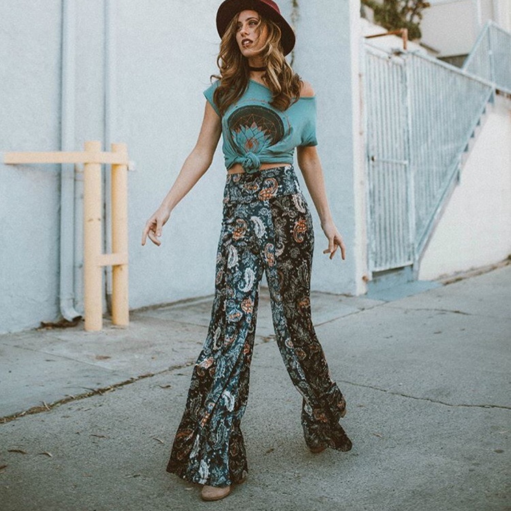 Life Clothing Co bohemian flare velvet pants